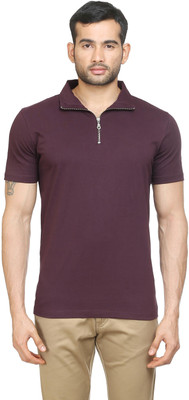 

Poshuis Solid Men's Polo Neck Maroon T-Shirt, Dark maroon