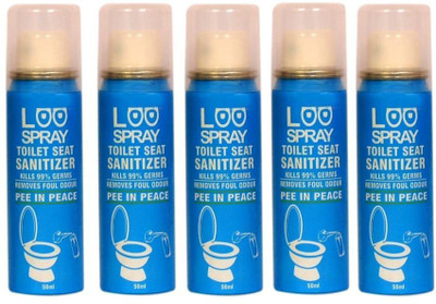

Loo Spray Toilet Seat Sanitizer Spray Can 50ml (Pack of 5) Lemon Spray Toilet Cleaner(50 ml, Pack of 5)