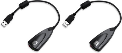 

ReTrack SET OF 2PC Steel 5hv2 7.1 Sound Channel USB2.0 Sound Card USB Adapter(Black)
