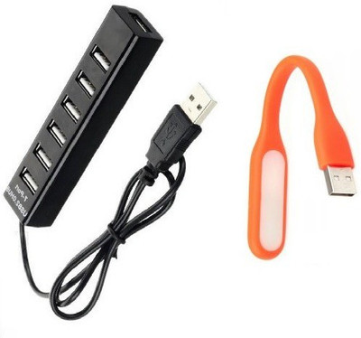 

durReey Set of Multi connectivity USB Hub with Ultra Flexible Emergency Led Light E71 USB Hub, Led Light(Black, Orange)