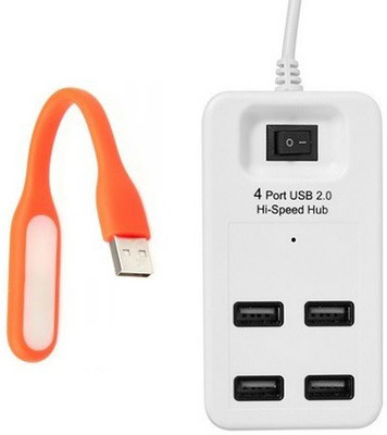 

durReey Set of Multi connectivity USB Hub with Ultra Flexible Emergency Led Light E98 USB Hub, Led Light(White, Orange)