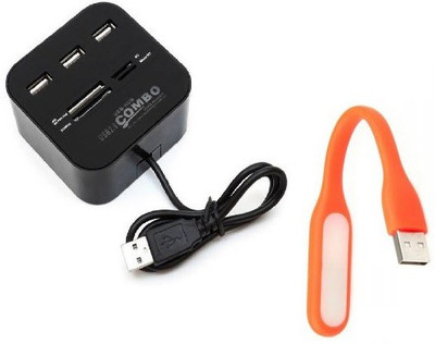 

durReey Set of Multi connectivity USB Hub with Ultra Flexible Emergency Led Light E97 USB Hub, Led Light(Orange, Black)