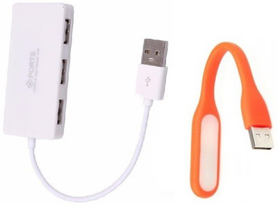 

durReey Set of Multi connectivity USB Hub with Ultra Flexible Emergency Led Light E84 USB Hub, Led Light(Orange, White)