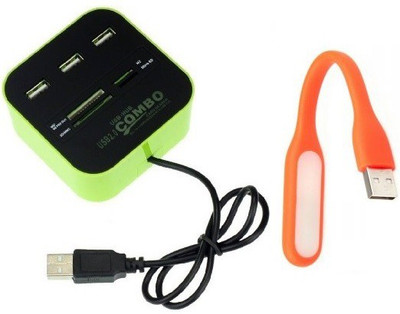 

durReey Set of Multi connectivity USB Hub with Ultra Flexible Emergency Led Light E82 USB Hub, Led Light(Orange, Green)