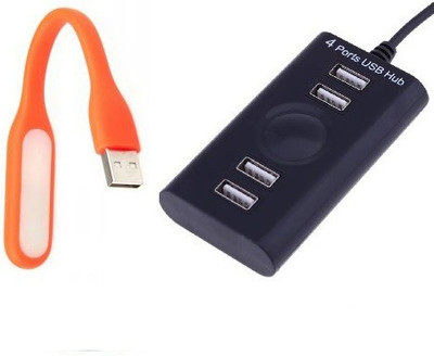 

durReey Set of Multi connectivity USB Hub with Ultra Flexible Emergency Led Light E89 USB Hub, Led Light(Orange, Black)