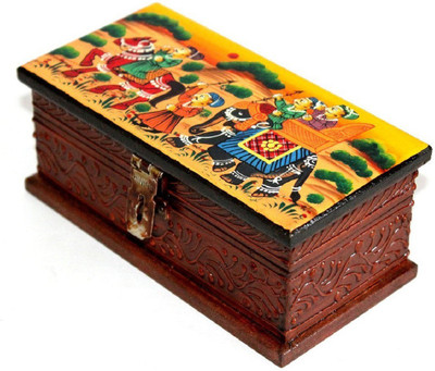 

sunvi wooden painted multi-purpose box vanity box, jewellery box, utility box Vanity Box(Multicolor)