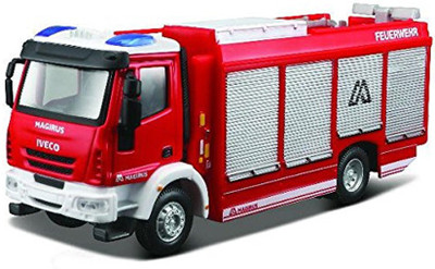 

Bburago Emergency Force Iveco Magirus RW Fire Engine, Diecast Toys(Red, Silver)