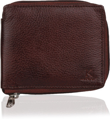 

K London Men Brown Genuine Leather Wallet(4 Card Slots)