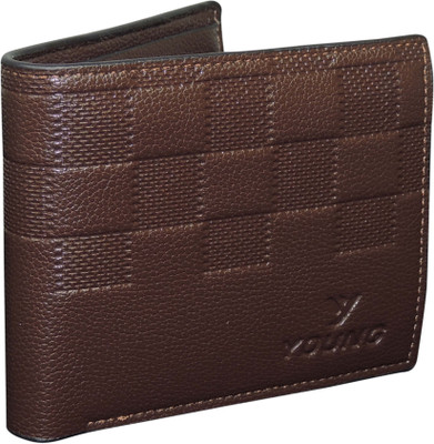 

YOUNG Men Brown Genuine Leather Wallet(2 Card Slots), Deep brown