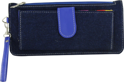 

Upshot Women Blue Artificial Leather Wallet(3 Card Slots)
