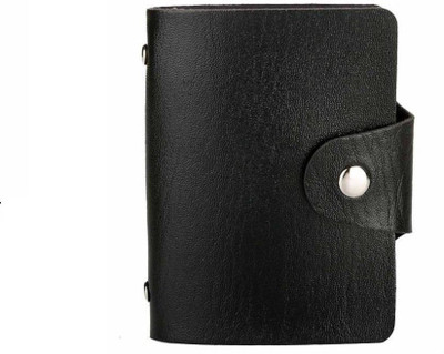 

Menzy Boys Black Artificial Leather Card Holder(24 Card Slots)