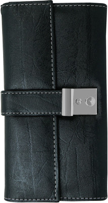 

Upshot Women Casual Black Artificial Leather Wallet(3 Card Slots)