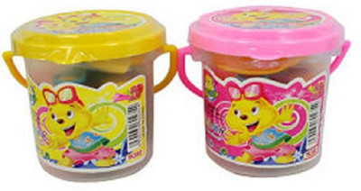 

Sakshi Enterprises 10 Color Modeling Play Dough Clay Bucket With 5 Mould Pack Of 2 Buckets