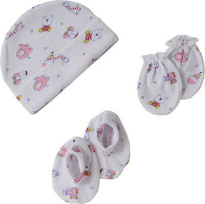 

Offspring Baby Cap Mittens Booties Combo Set(Multicolor)