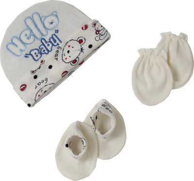 

Offspring Baby Cap Mittens Booties Combo Set(Multicolor)