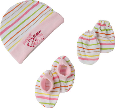 

Offspring Baby Cap Mittens Booties Combo Set(Multicolor)