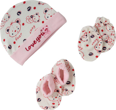 

Offspring Baby Cap Mittens Booties Combo Set(Multicolor)