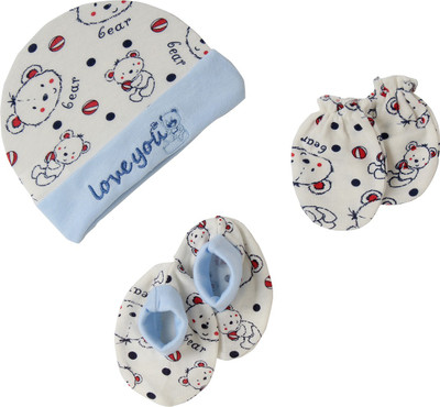 

Offspring Baby Cap Mittens Booties Combo Set(Multicolor)