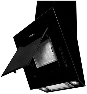 

Hindware Sylvia Duo Black Wall Mounted Chimney(Jet Black 1000 CMH)