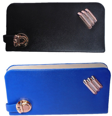 

SME JAIPUR Casual Black, Blue Clutch