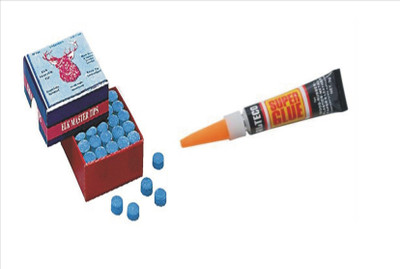 

KBA Combo of Elk Master Cue Tip (9MM) 50 Pcs+ Cue Tip Glue Gel KBAC65 Billiards Cue Stick(Microfibre)