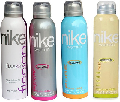 

Nike (Fission, Extreme, Pure, Urban) Deodorant Spray - For Women(200 ml, Pack of 4)