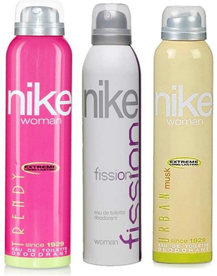 

Nike (Trendy, Fission, Urban) Deodorant Spray - For Women(200 ml, Pack of 3)