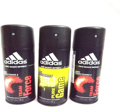 

ADIDAS TEAM FORCE-PURE GAME-TEAM FORCE Deodorant Spray - For Men(450 ml, Pack of 2)