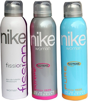 

Nike (Fission, Extreme, Pure) Deodorant Spray - For Women(200 ml, Pack of 3)