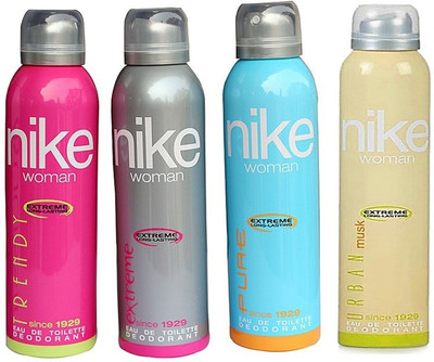 

Nike (Trendy, Extreme, Pure, Urban) Deodorant Spray - For Women(200 ml, Pack of 4)
