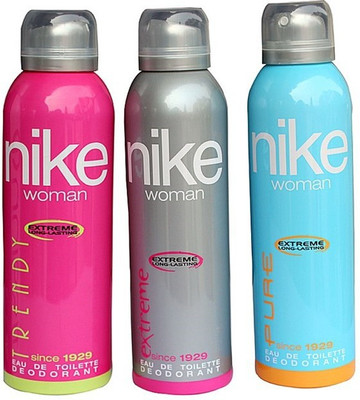 

Nike (Trendy, Extreme, Pure) Deodorant Spray - For Women(200 ml, Pack of 3)
