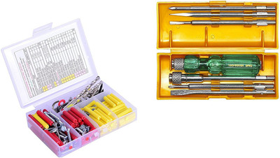 

sturdy STURDY' Do It YourSelf KIT-FOR HANDYMAN - DIY KIT-198 Pcs. + Taparia 840 Screw Driver Set with Neon Bulb Double End Screwdriver set, Multicolor
