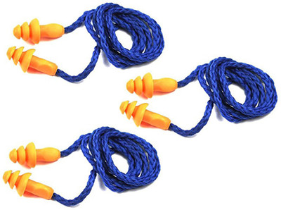 

Vezual 3M 1270 Corded Reusable ( Pack of 3 ) Ear Plug & Nose Clip(Orange)