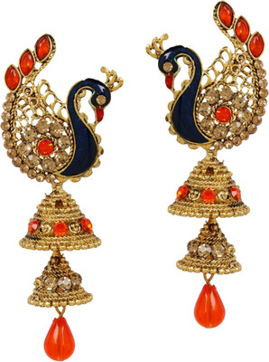 JEWELS GURU Diva Style Cubic Zirconia Alloy Jhumki Earring