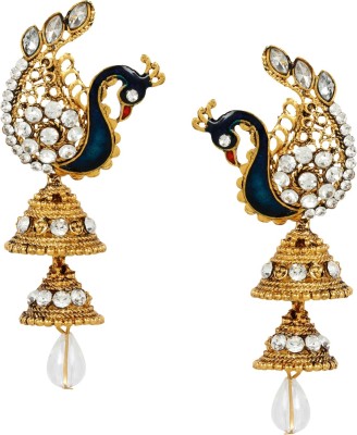 JEWELS GURU Diva Style Cubic Zirconia Alloy Jhumki Earring