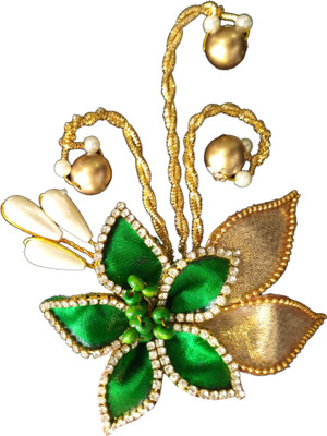 

ashirwad green & gold hari broch - 2 no 124 Hair Accessory Set(Green, Gold)