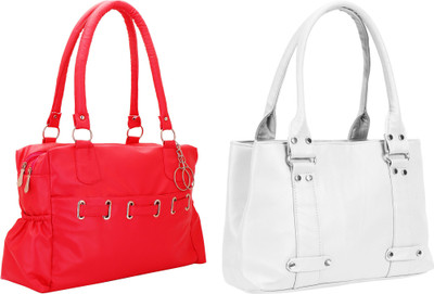 Lady bar Shoulder Bag(Red, White)