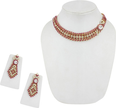 STYYLO FASHION Alloy Gold-plated Gold, Pink, Multicolor Jewellery Set(Pack of 1)