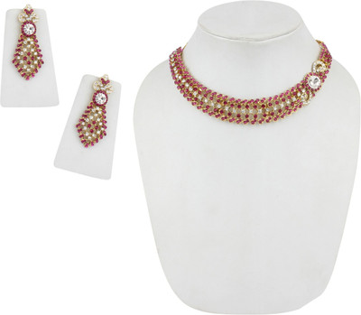 STYYLO FASHION Alloy Gold-plated Gold, Pink, Multicolor Jewellery Set(Pack of 1)