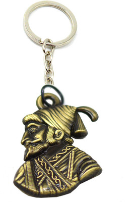 

Faynci The Grate Maratha Double Sided Chhatrapati Shivaji Maharaj Antique Gold Key Chain Key Chain