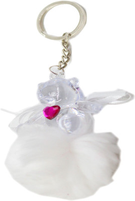 

Faynci Love White Cute Doll Key Chain with Red Heart Shape for Fashion Key Chain