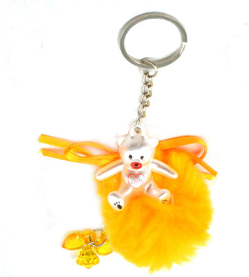 

Faynci Love Yellow Cute Doll Key Chain with Yellow Twin Heart Shape for Fashion Key Chain