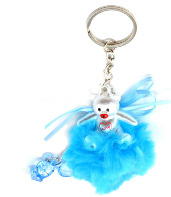 

Faynci Love Sky Blue Cute Doll Key Chain with Sky Blue Twin Heart Shape for Fashion Key Chain