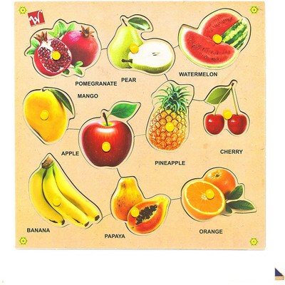 

ToyBin Pinewood Wooden Jigsaw Puzzle Board for Kids - Vegetables - Learning & Educational Gift for Kids(Multicolor)