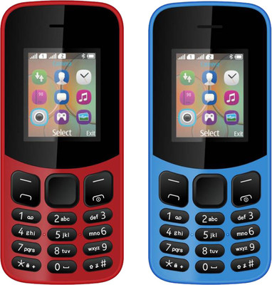 

I Kall K12 New Combo of Two Mobiles(Red & Sky Blue)