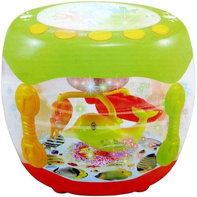 

ToyBin Music Flash Battery Operated Drum Rotating Lamp Light With Musical Instrument Sounds(Multicolor)