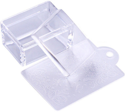 

Imported Clear Rectangle Silicone Jelly Nail Stamper with Scraper Stamping Tool Manicure(Transparent)