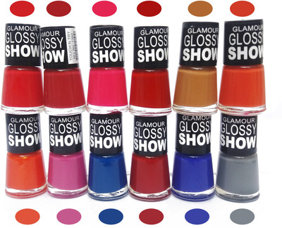 

FEMINA09 glamour glossy show matte nail polish multicolor 12 set multicolor(Pack of 12)