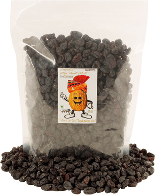 

Sainik's Dry Fruit Mall Black Kishmish Raisins/Kali Drak Raisins(500 g, Pouch)