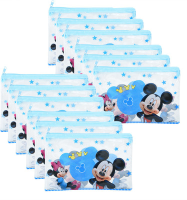 

Asera Mickey Minnie Cartoon Art Plastic Pencil Boxes(Set of 12, Blue)
